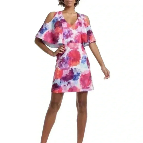 Trina Turk Dress Size 8 Multicolor Floral Oakhurst Watercolor Artsy Formal - Picture 1 of 12
